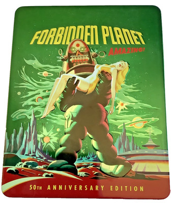 FORBIDDEN PLANET 50TH ANNIVERSARY DVD TIN BOX NEW WITH LOBBY CARDS & TOY 