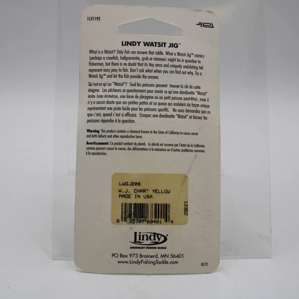 Lindy Watsit Spin LWGJ209 Chartreuse Yellow Size 1/16oz - Image 2 of 3