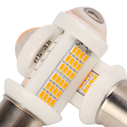 Unique Bargains 2pcs Jaune 2835 Voiture 1157 LED Lumière Stop Clignotant De Stationnement Ampoules Plaque D'Immatriculation Lampe De Frein De Remplacement