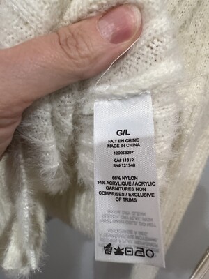 ハッピー GARAGE Brand Women's Size Large 3 Button Cream Angora