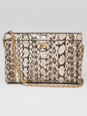 Gucci White/Black Snakeskin Ophidia Small Shoulder Bag