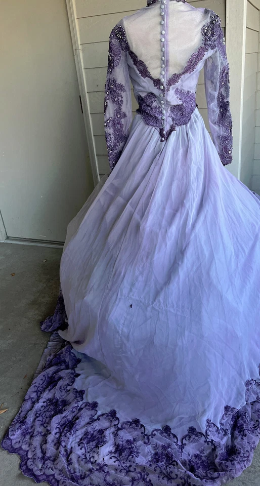 Vestido de noiva cadáver vitoriano manga longa zumbi vampiro gótico morto pequeno - Imagem 4 de 4