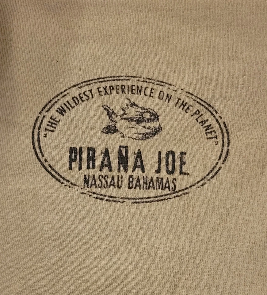 Camiseta para hombre Pirana Joe's Nassau Bahamas verde claro talla grande ¡etiqueta genial! Foto 2 de 4