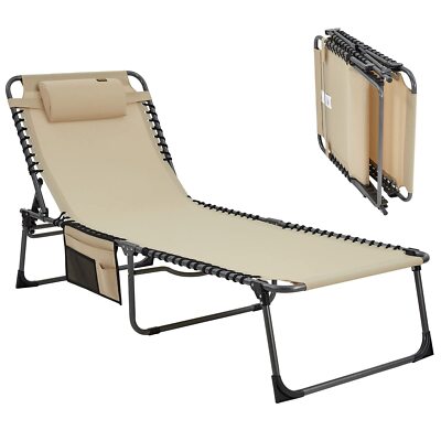 	KingCamp Oversized Lounge Chair Folding Portable Tanning Chairs Comfy	