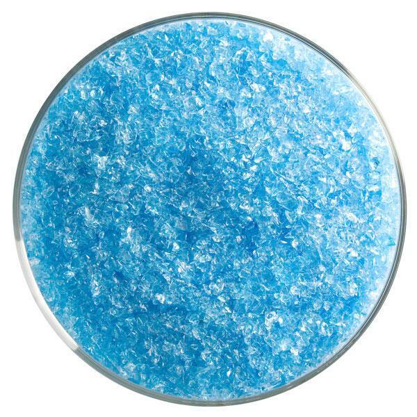 Attention brand Bullseye Glass Frit 90 COE Max 88% OFF Medium Blue Ja Trans 1lb Lt Turquoise