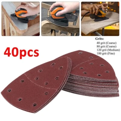 40X Abrasive Sanding Sheets For Bosch PSM 100A Detail Palm Sander 40-180 Grit UK