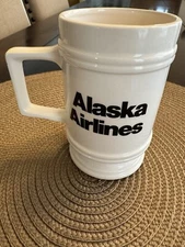 Vintage 70s Alaska Airlines Souvenir Footed Coffee Mug Rare Avigeeks Collectible