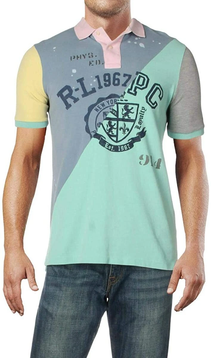 Ralph Lauren Polo Men's Classic Fit Cotton Mesh Patchwork Polo Shirt, Multi S XX