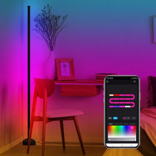 RGB LED Corner Floor Lamp RGBIC Ambient Light App Control DIY Color Changing