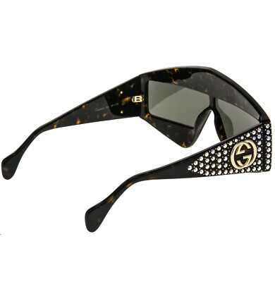 GUCCI AUTHENTIC HOLLYWOOD FOREVER 0357 Brown Crystal Stud