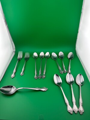 Epic Silver REGAL ROSE EPS16 Stainless Flatware, Lot of 12 Flatware pieces