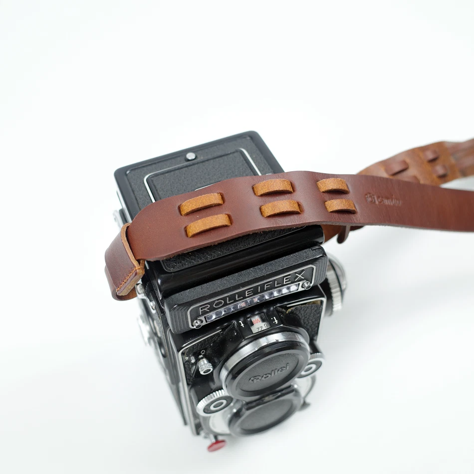 Nueva correa de hombro/cuello de cuero ajustable con levas para Rollei Rolleiflex marrón Foto 3 de 4