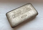 VINTAGE 5 digit #65130 Toned 10oz Engelhard Vintage Poured 999 Silver Bar