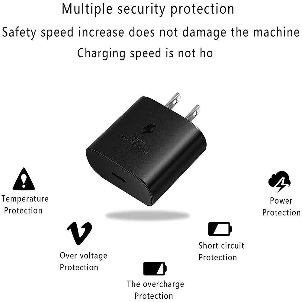45W Type USB-C Super Fast Wall Charger+ 6ft Cable for Samsung Galaxy S21 S22 S23 - product detail image 3