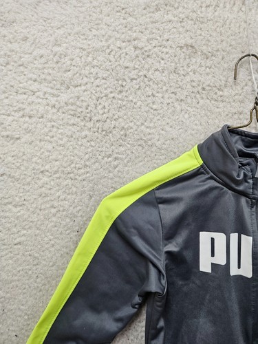 Puma Toddler Sweatshirt 6 Gray Polyester Long Sleeve Full Zip Activewear 4-5 Yrs - Picture 2 of 17