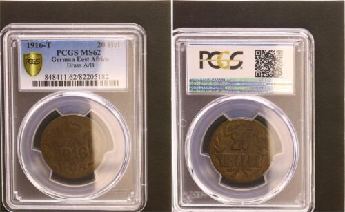 Colonies German East Africa 20 Heller 1916T J.725b Prfr. PCGS MS62 98609