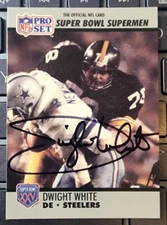 DWIGHT WHITE (Dec) Signed 1990 Pro Set Steelers GEM MINT Autograph Auto