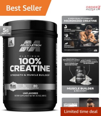 Unflavored Creatine Monohydrate - 14.11 oz for Energy & Performance Boost