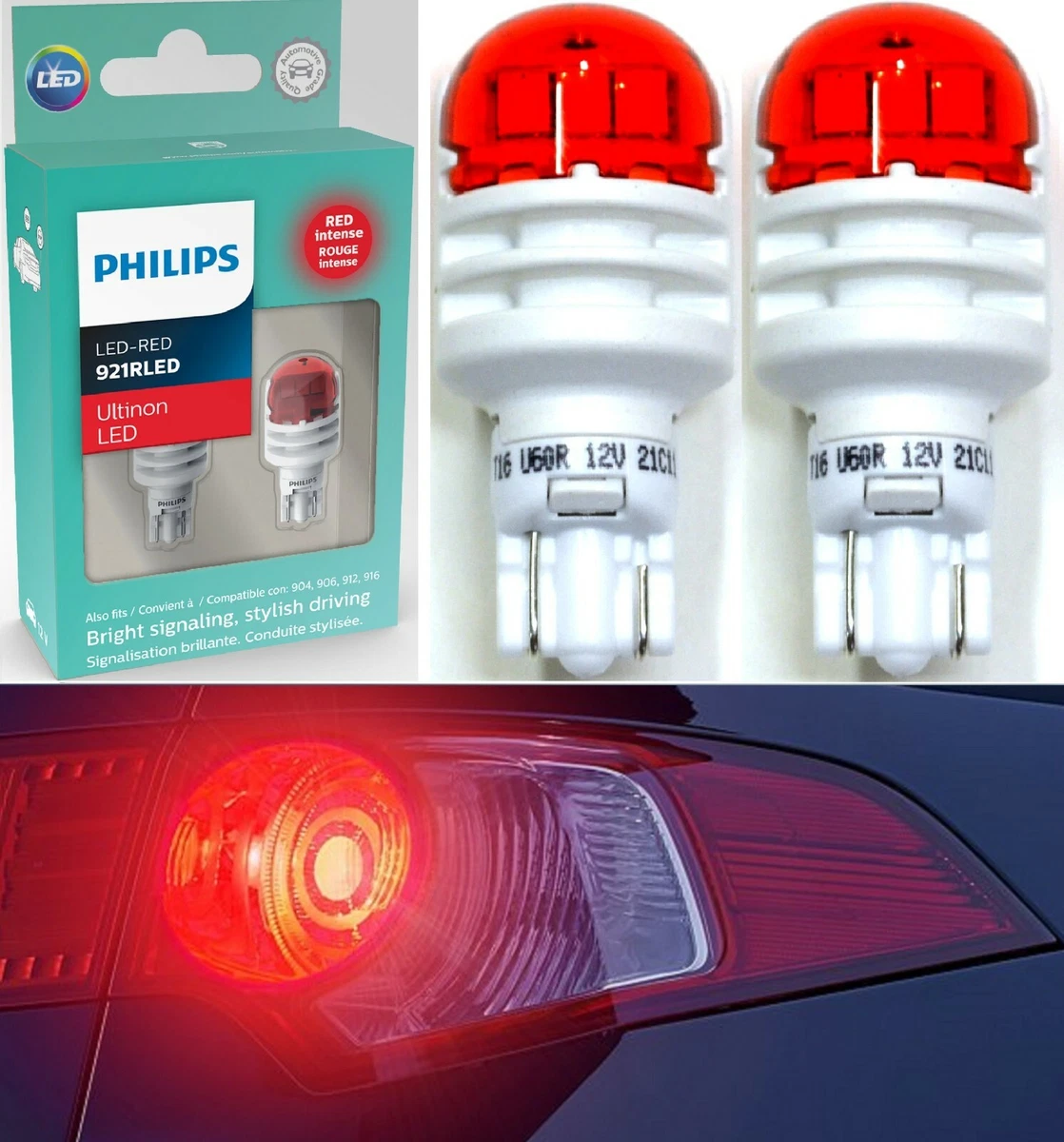 Philips Ultinon LED 921 Two Bulbs High Mount Stop Brake Replace Lamp | eBay