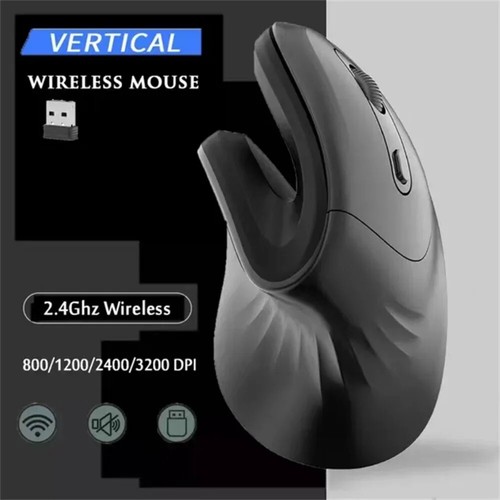 Ergonomic Wireless Mouse USB Vertical Optical Comfortable Game Mice Rechargeable - Picture 4 of 27