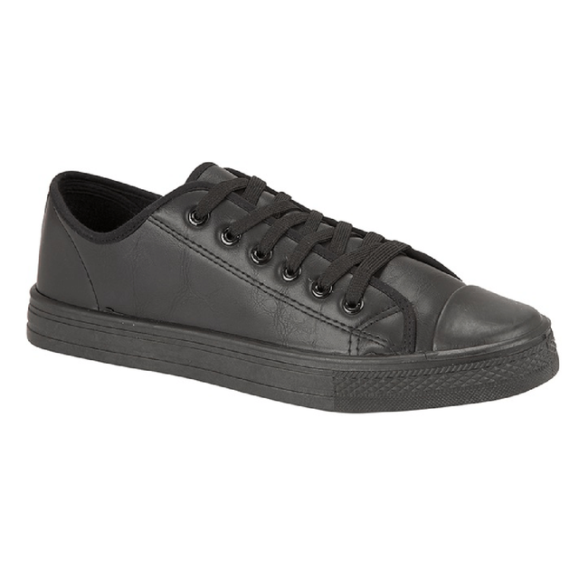 WOMENS LADIES MENS BOYS GIRLS LACE UP PLIMSOLL BLACK SCHOOL TRAINERS SHOES SIZE EB12198 WOMENS LADIES MENS BOYS GIRLS LACE UP PLIMSOLL BLACK SCHOOL TRAINERS SHOES SIZE EB12198
