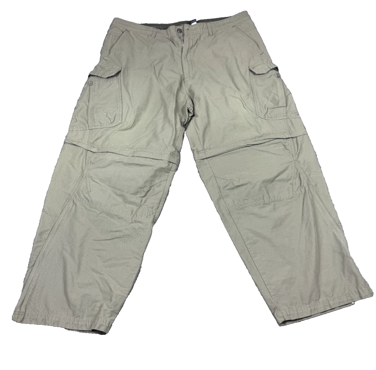 REI Co-Op Men 40X30 Pants Relaxed Fit Cargo Green Convertible Hiking Zip Off EUC
