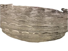 Anchor Hocking Vtg Snack Plate Trays Glass Gameday Movie Night Open House Set X5