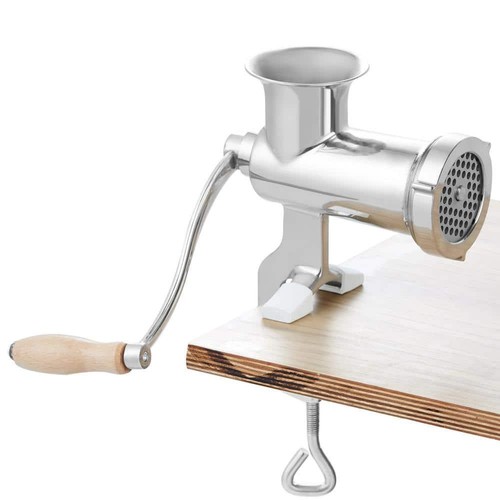 Manual Meat Grinder,304 Stainless Steel Handheld Mincer with Steel Table Clamp,