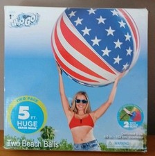 New H2O Go Jumbo 5 Foot Huge 60" Inflatable Beach Balls Set of 2 Balls 5 Feet