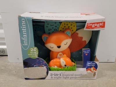 Infantino Go Gaga 2-in-1 Musical Soother & Night Light Projector Orange Fox
