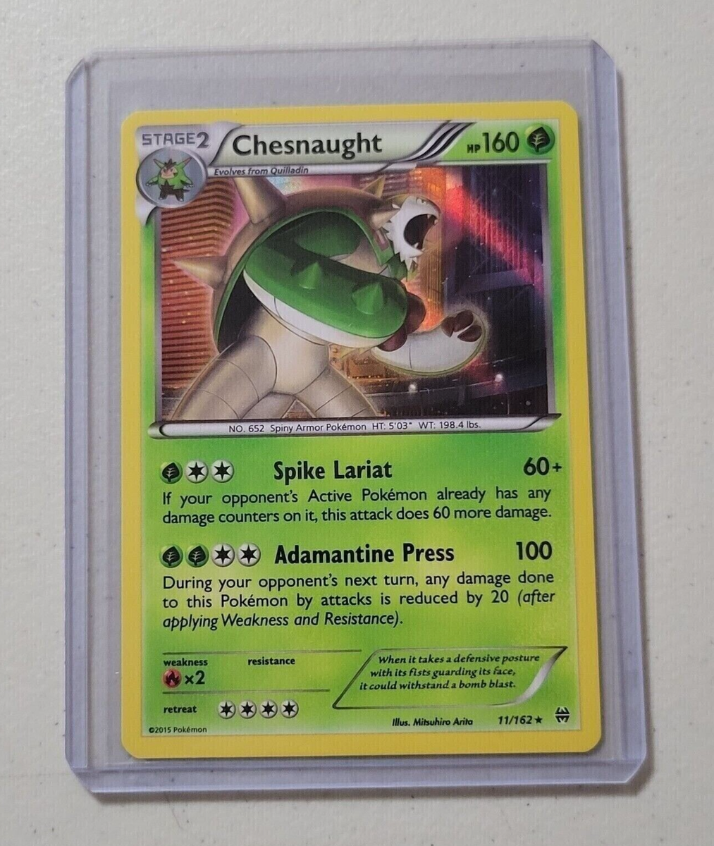 Pokemon Chesnaught Card XY Breakthrough 11/162 Holo Rare Grass Type NM Pokemon Chesnaught Card XY Breakthrough 11/162 Holo Rare Grass Type NM