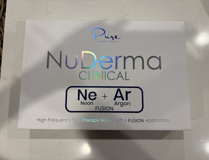 Pure Daily Care NuDerma Clinical Ne+Ar Fusion High Frequency Wand, 6 Tips Acne