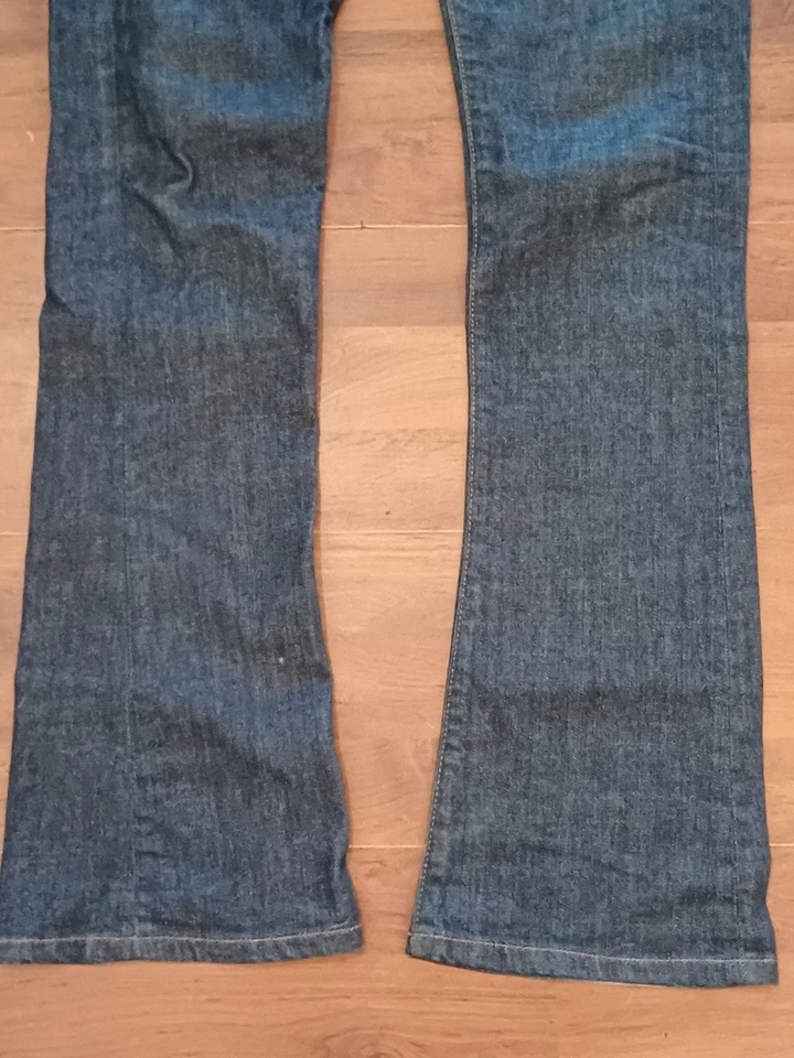 Jeans French Connection Vintage Y2K tiro bajo ajustados acampanados denim oscuro talla UK 10 Foto 2 de 4