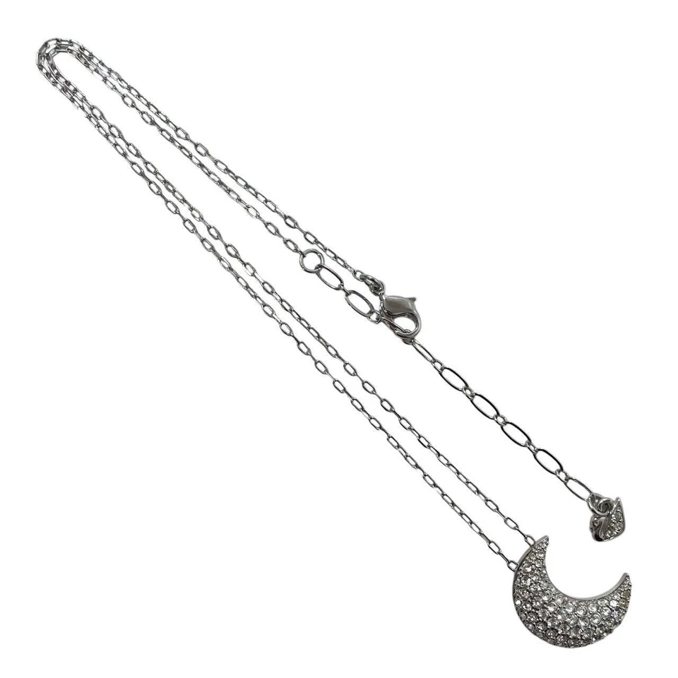 РЕДКИЙ SWAROVSKI Луна ожерелье полумесяц Луна кристалл Pave серебро женщин подлинный - Изображение 2 из 4