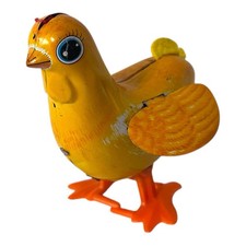 VTG 1960s Wind Up Tin Toy Chicken Hen Kanto Toys Japan Collectible Cute WORKING