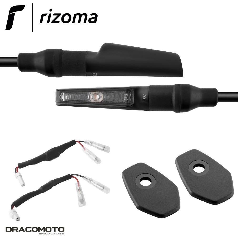 Clignotants CORSA Rizoma TS110BM pour Suzuki GSX-S 1000 de 2021 à 2025 aluminium noir anodisé