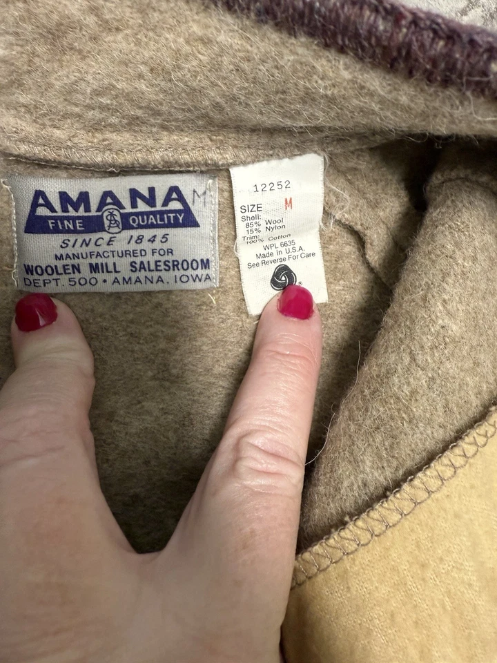 Chaqueta Pullover Vintage Amana Woolen Mills Talla Med Foto 4 de 4