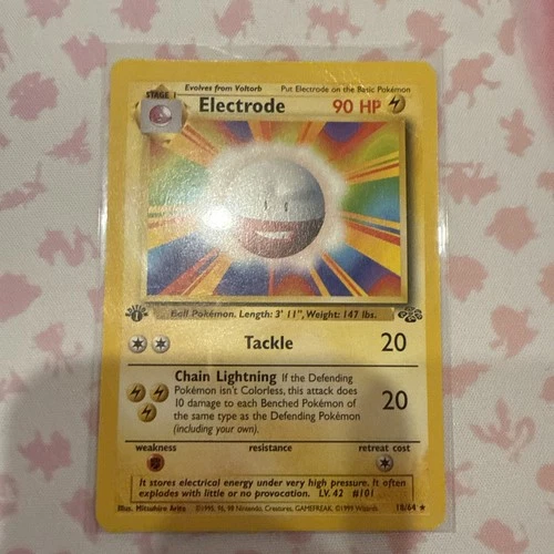 Pokemon ELECTRODE (Misprint/Error) Card JUNGLE Set 18/64 RARE 1st Edition MP