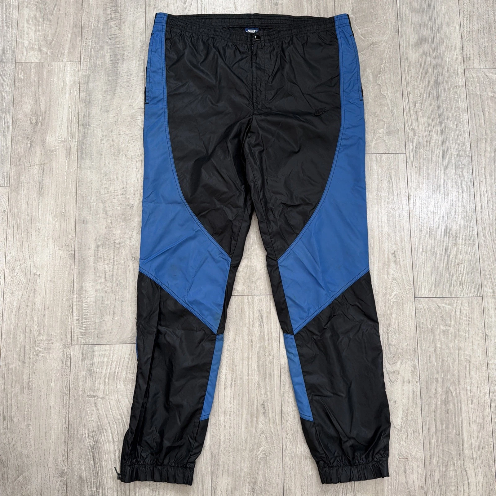 VTG Nike Pants Nylon Large Track Basketball 1980s USA OG Royal Blue Black Rare