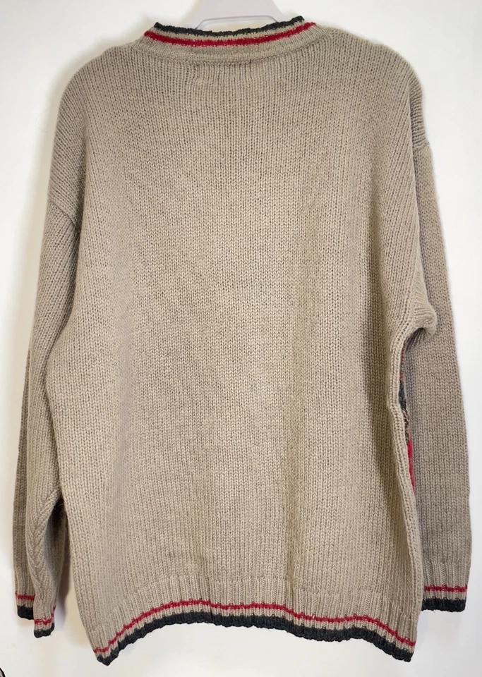 Suéter WOODSTOCK by BERNARD Para Hombres XL Argyle 100% Lana Shetland Manga Larga De Colección Foto 4 de 4