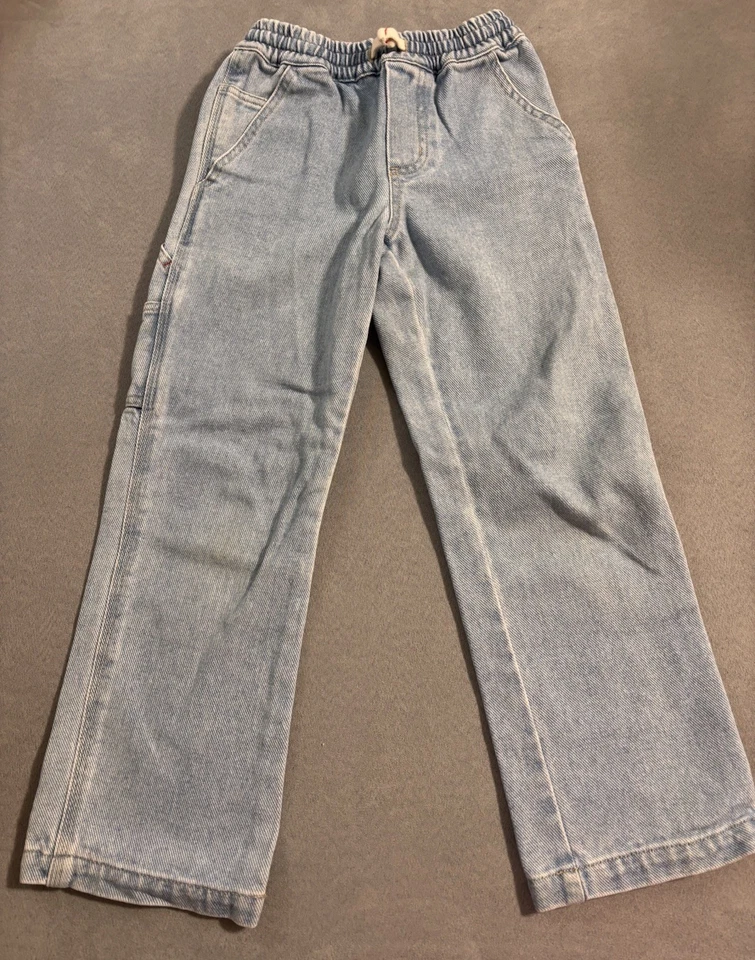 Pantalones de mezclilla Mini Boden 6 lavados ligeros pierna recta tirar suave cómodo juego escolar grapa Foto 2 de 4