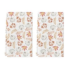 Artoid Mode Orange Leaves Fall Kitchen Towels Set of 2 18x26 Inch Thanksgiv...
