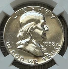 1958 proof Franklin half dollar, NGC PF-65