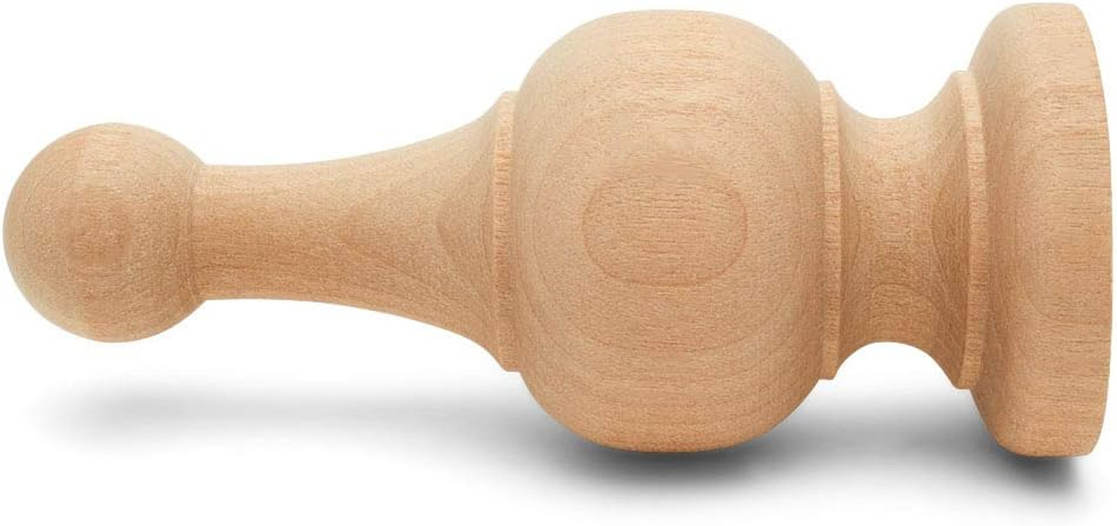 Unfinished Wood Finials Decorative, 4-1/4 Inch, for Bed Post Finial, Curtain Rod