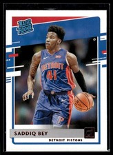 2020-21 Donruss Rated Rookies Signatures Saddiq Bey Detroit Pistons #210