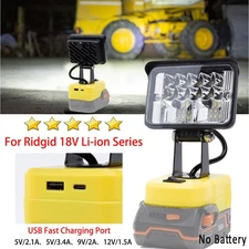 2800LM LED Work Light To Fits For Ridgid/AEG 18V Li-Ion Battery Portable Lamp US