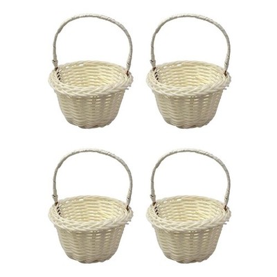 4 Stück geflochtene Körbe, Blumenkorb Hochzeit, 8x5 cm Körbe für Blume2260
