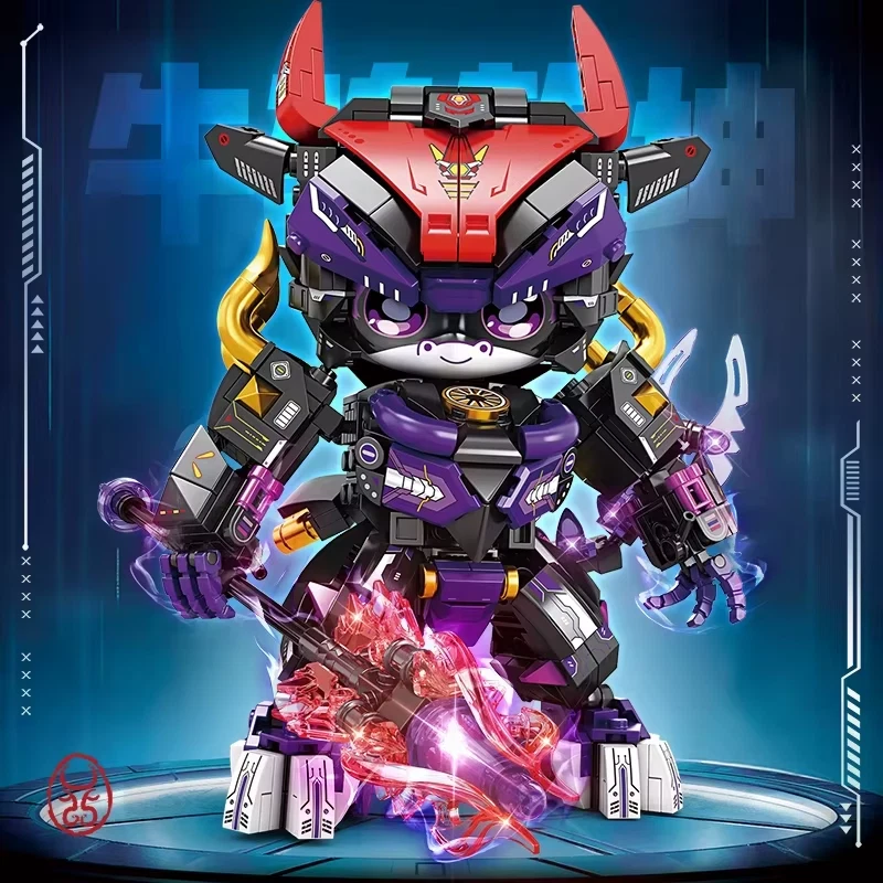 2025 Kung Fu Style 12-in-1 Mechanical Panda & Zodiac Building Blocks Set, Articu - Image 3 of 4