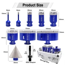 Diamond Drilling Bit Cut Porcelain Granite Marble Angle Grinder 5/8-11 Hole Saw