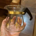 Vintage 4" Pyrex Small Coffee Pot Gold Fleur de Lis Design Gold No Lid